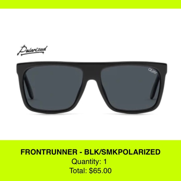 Men’s Quay Frontrunner Blk / Smoke Polarized Sunglasses - Picture 1 of 5